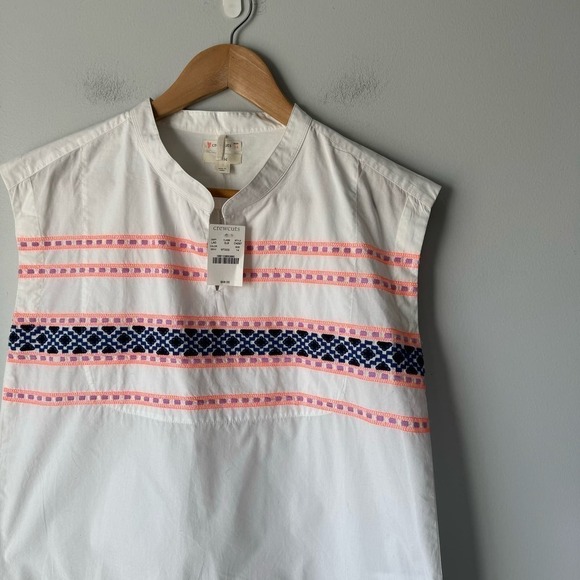 J. Crew Girl's White Embroidered Cotton Poplin Tunic NWT Size 14 - Picture 3 of 3